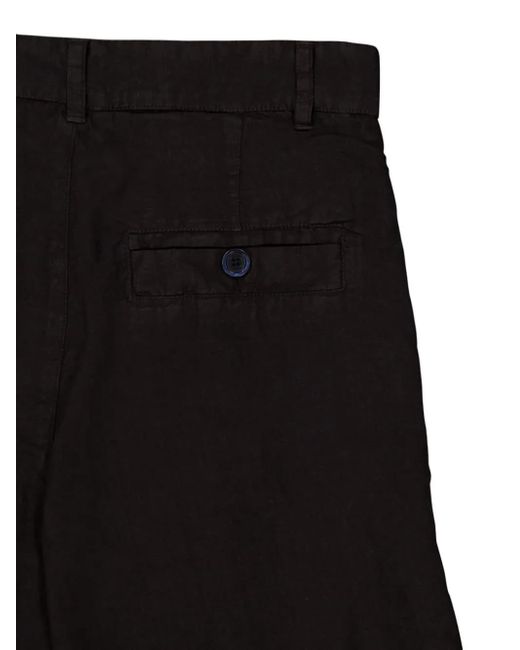 120% Lino Black Pleated Pocket Shorts