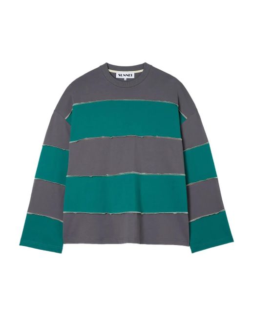 T-Shirt A Righe di Sunnei in Green
