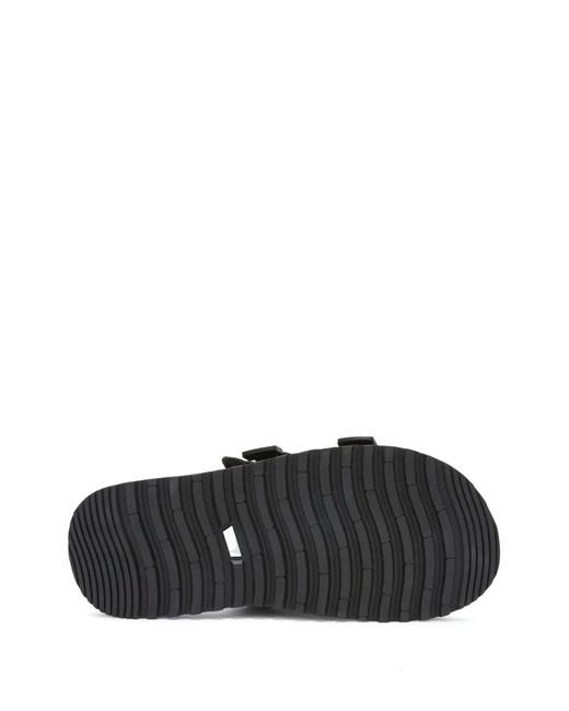 Palm Angels Black Moto P Slide Sandals With Hook And Loop Closure For Suicoke for men