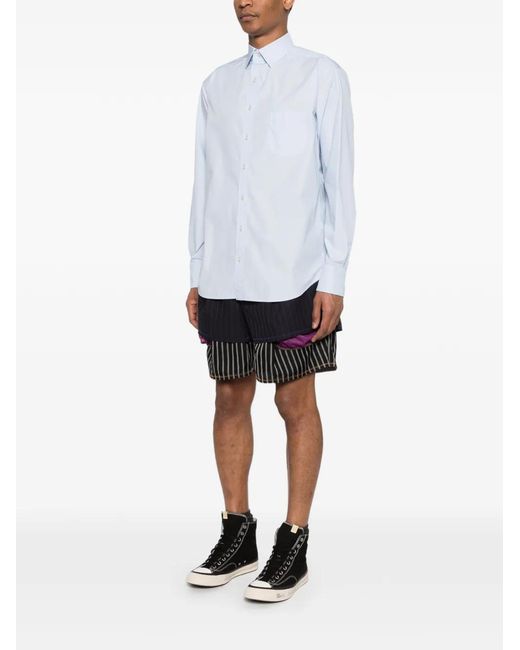 Kolor White Long-Sleeve Poplin Shirt for men