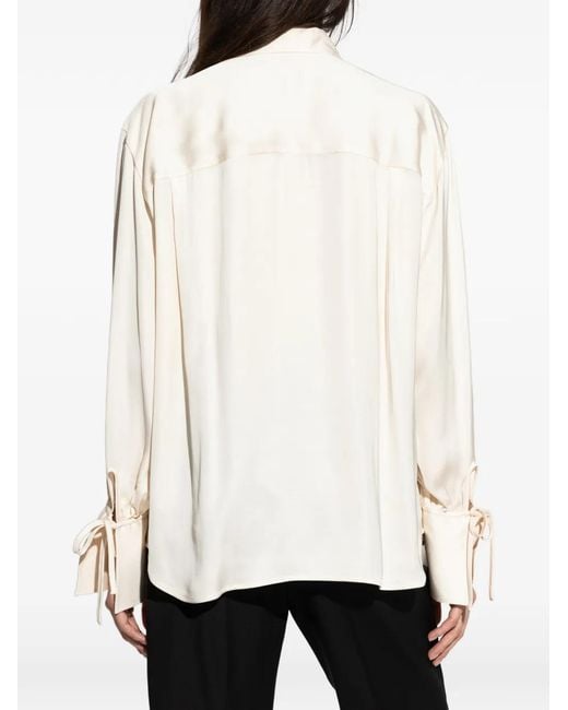 Paul Smith White Tie-Cuff Button-Down Top