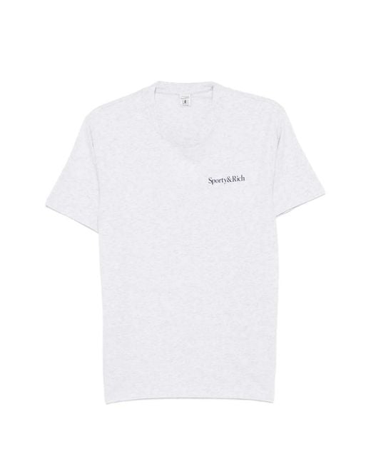 Sporty & Rich White Fema Logo-Print T-Shirt