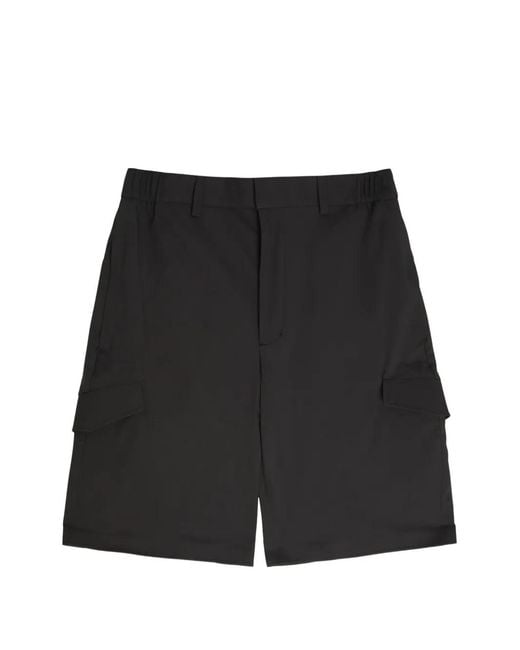 Rains Black Suva Hardshell Cargo Shorts for men