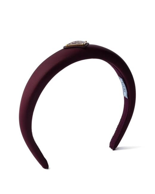 Prada Red Triangle-Logo Headband