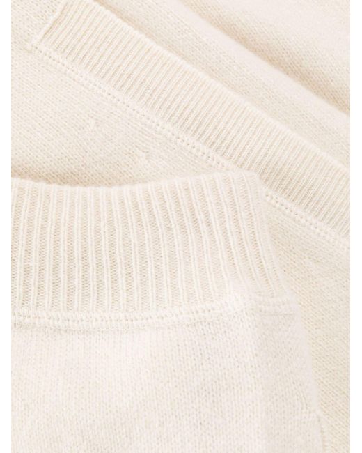 Fendi White Wool-cashmere Knit Trousers