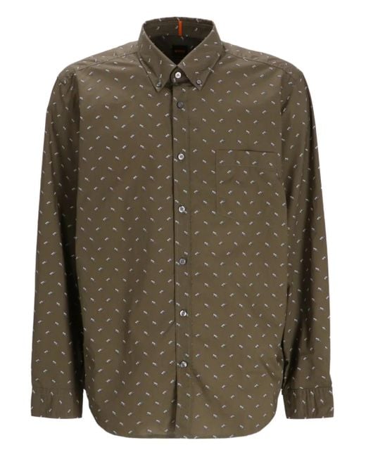 Chemise À Carreaux Boss pour homme en coloris Green