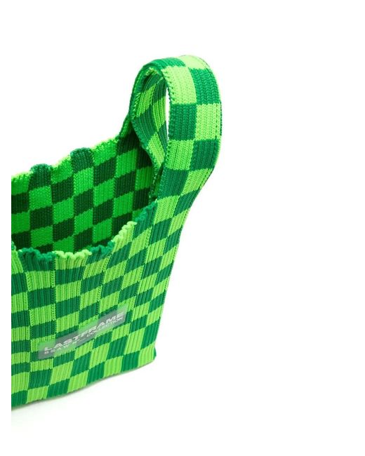 LASTFRAME Green Sac Cabas Ichimatsu À Carreaux