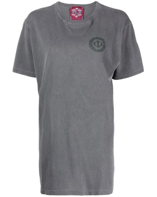 Philosophy Di Lorenzo Serafini Gray Logo-Print Short-Sleeved T-Shirt