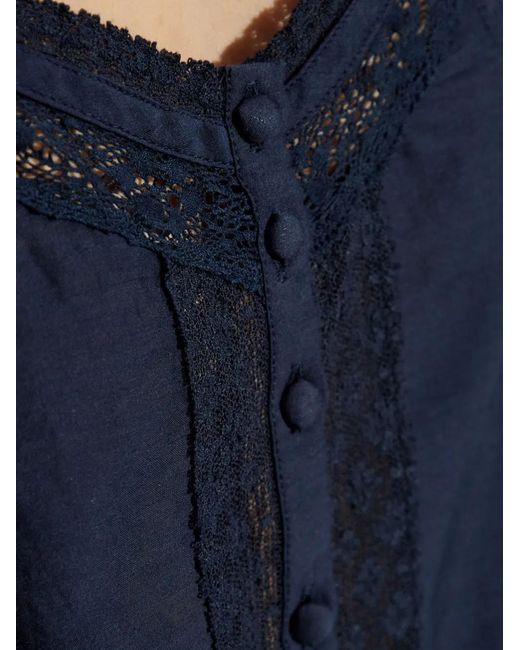 Zadig & Voltaire Blue Lace-Trimmed Tank Top
