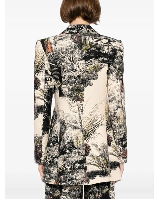 Isabel Sanchis Natural Landscape Print Long Blazer