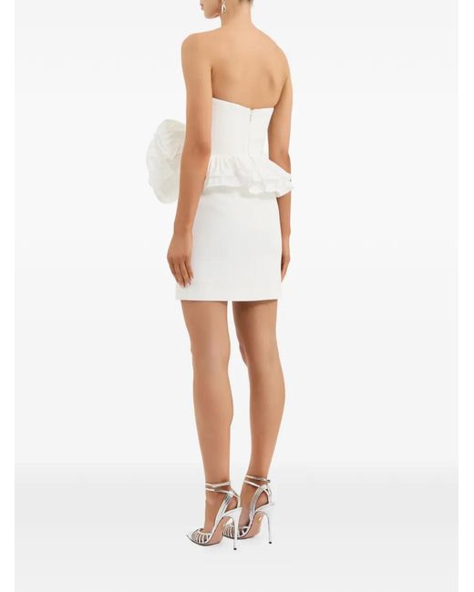 Rebecca Vallance White Ozias Ruffled Strapless Mini Dress