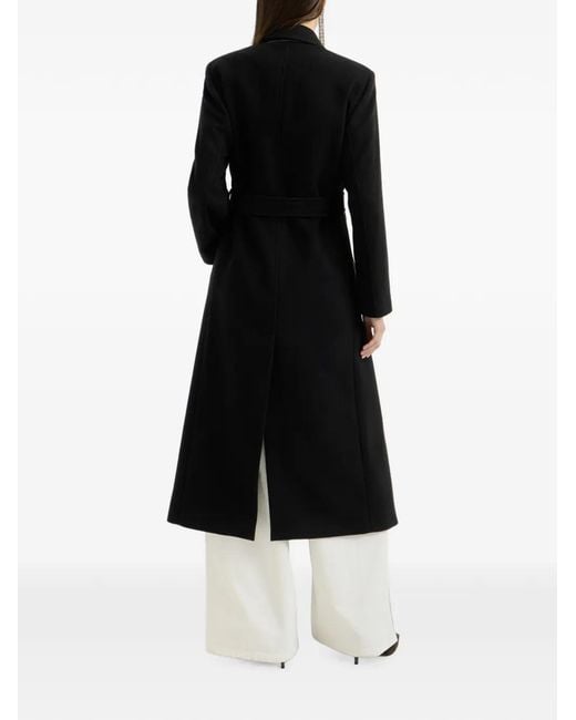 Brunello Cucinelli Black Belted Monili-Trim Coat