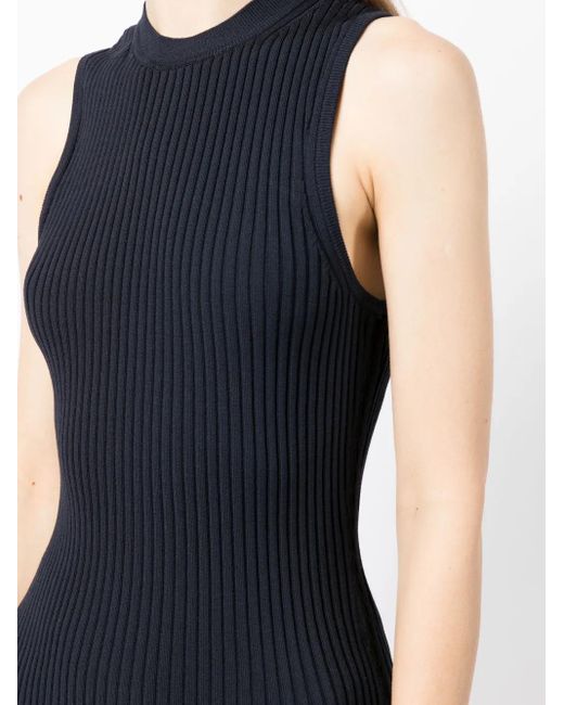 3.1 Phillip Lim Blue Sleeveless Ribbed-Knit Top
