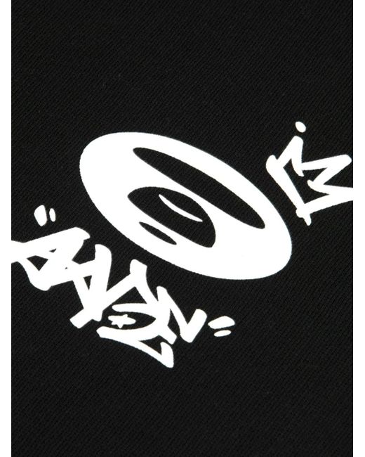 Aape By A Bathing Ape Black Logo-Detail Zip-Up Hoodie for men