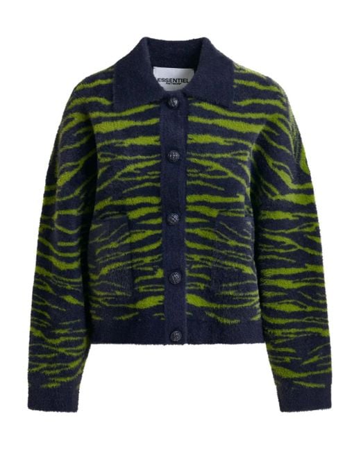Essentiel Antwerp Green Zweifarbiger Cardigan