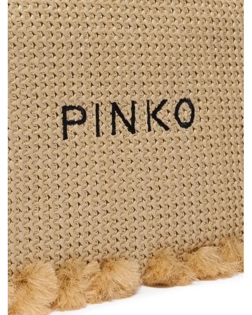 Clutch Con Zip di Pinko in Natural