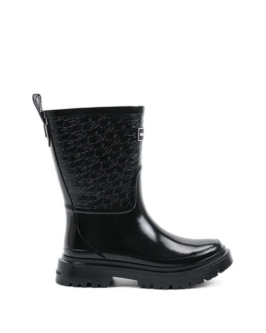 Karl Lagerfeld Black Bottes À Logo Embossé