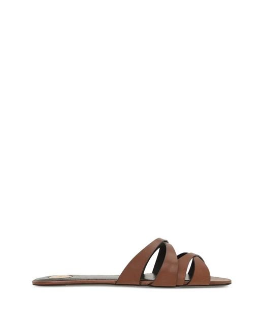 Saint Laurent Brown Strappy Sandals