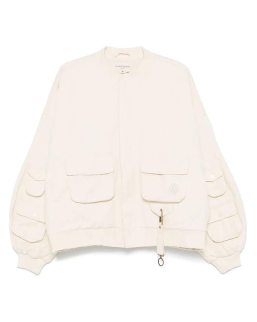 UNTITLED ARTWORKS Natural Washed Cargo Bomber Jacket for men