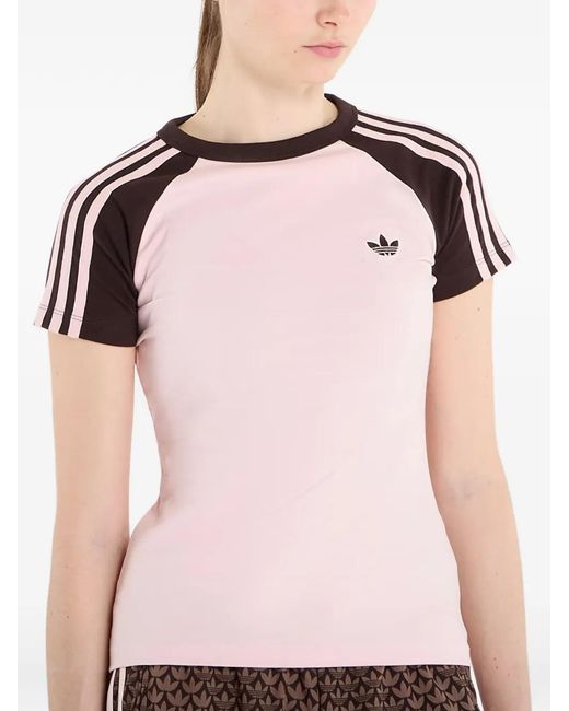 Adidas Pink Sst Logo-Embroidered T-Shirt