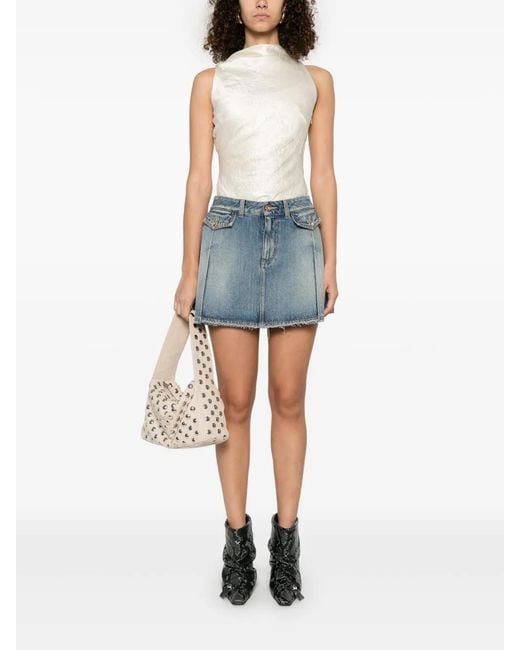 Alexander McQueen Blue Denim Mini Skirt