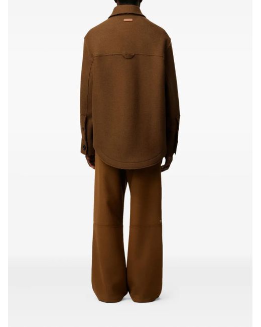 Veste En Laine À Boutonnière AMI en coloris Brown