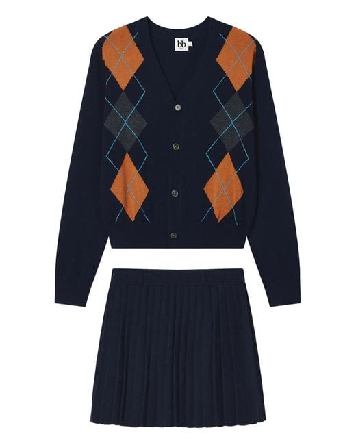Conjunto Con Minifalda Plisada B+ AB de color Blue