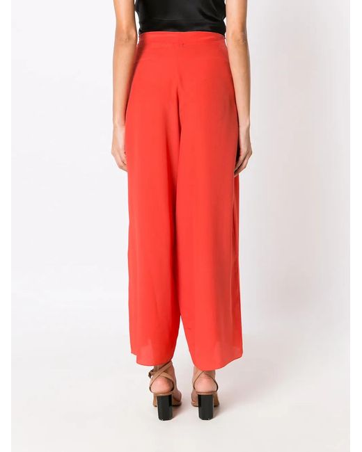 Amir Slama Red Pantalon Palazzo En Soie