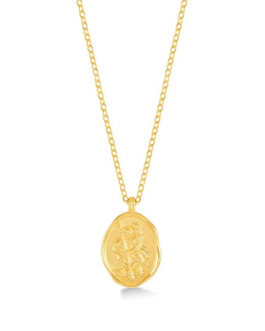 Dower & Hall Metallic 9K St Christopher Talisman Necklace for men