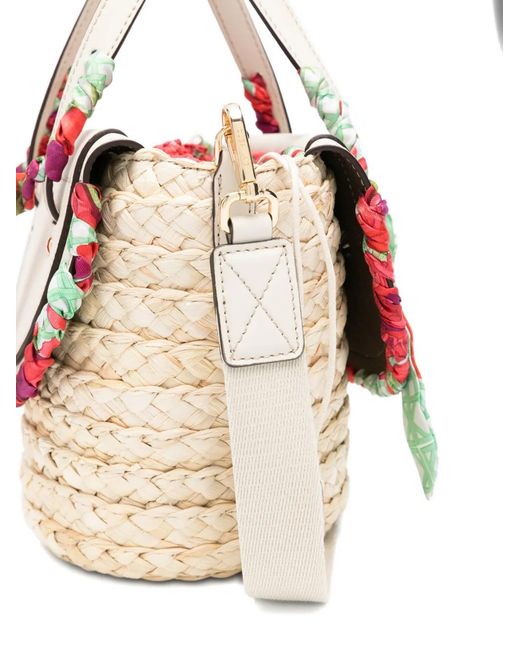 CUBA LAB Natural Habanera Floral-Print Bucket Bag
