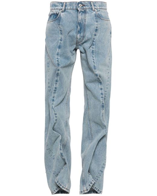 Y. Project Blue Evergreen Wire Mid-rise Straight Jeans