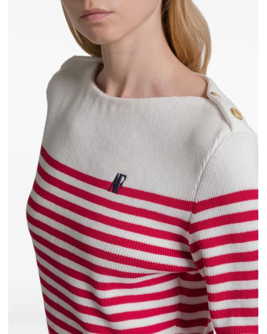 Pull Rayé À Boutonnière Latérale Alberta Ferretti en coloris Red