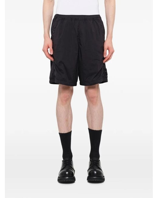 Stone Island Black Short À Patch Logo for men