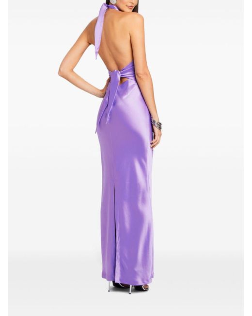 retroféte Purple Ester Halterneck Maxi Dress