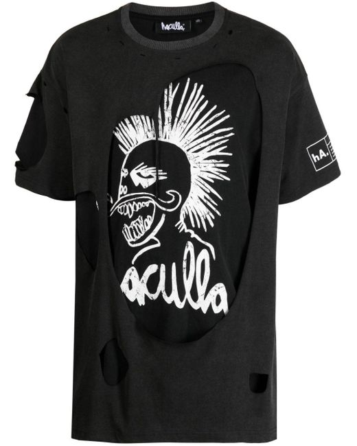 Haculla Black Og Hac Graphic-print T-shirt for men