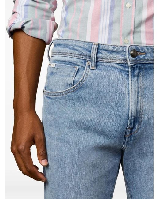 Hackett Blue Newburg Light-Wash Jeans for men