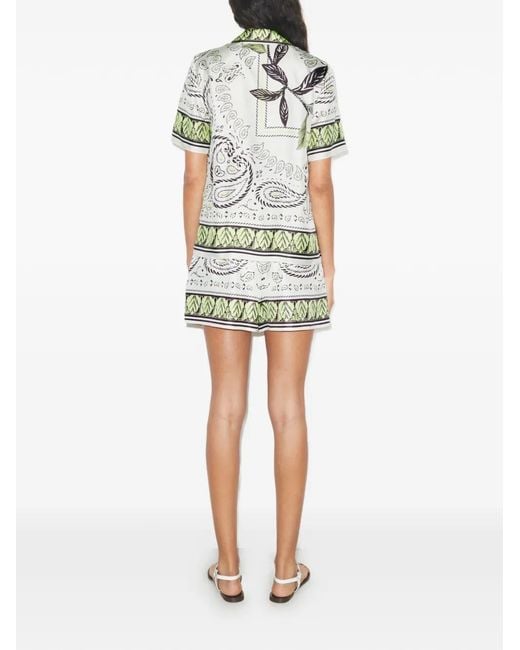 Tory Burch Metallic Silk Camp Shorts