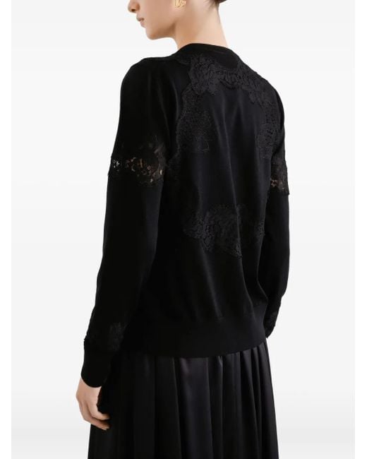 Dolce & Gabbana Black Lace-Panel Cardigan