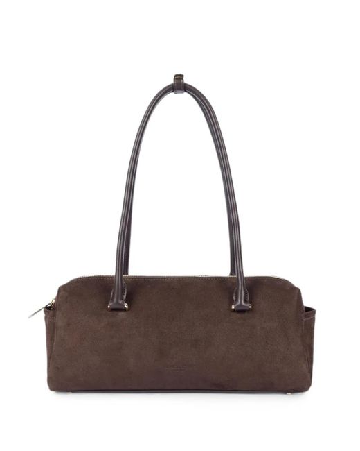 Lancaster Brown Rectangle Suede Shoulder Bag