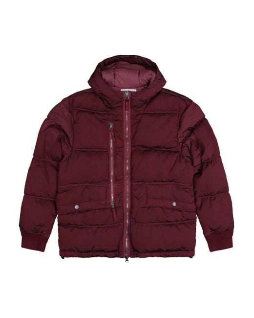 Stone Island Red Down Jacket for men