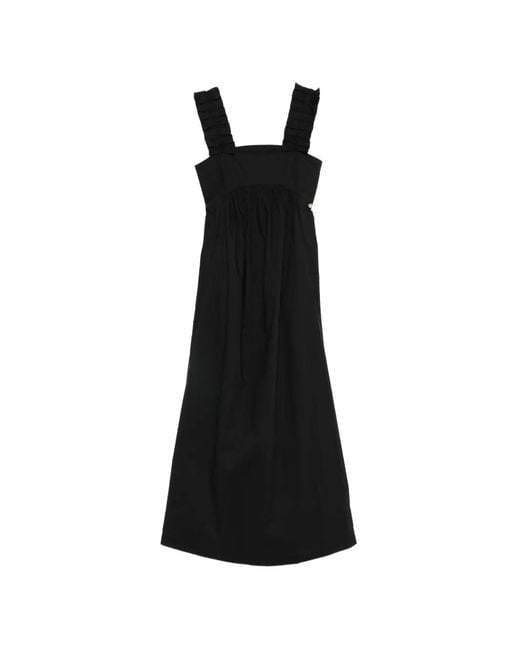 Liu Jo Black Ruffled-Sleeve Maxi Dress