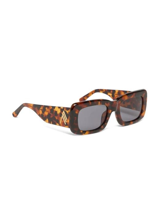 The Attico Brown Marfa Rectangle-Frame Sunglasses