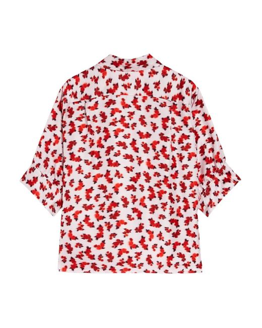 Jil Sander Red Floral-Print Shirt