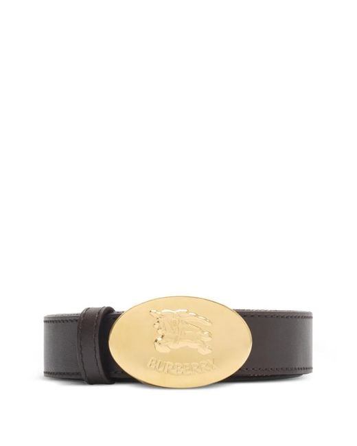 Burberry White Reversible Check Knight Stamp Belt