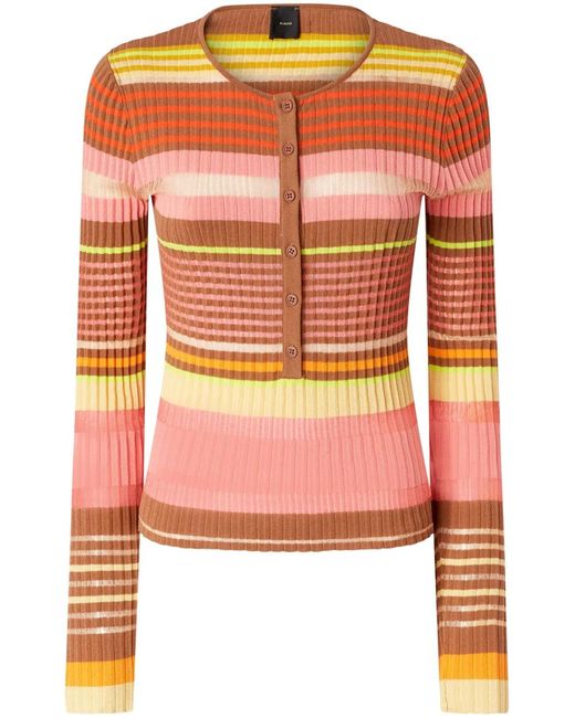 Pinko Orange Button Placket Top