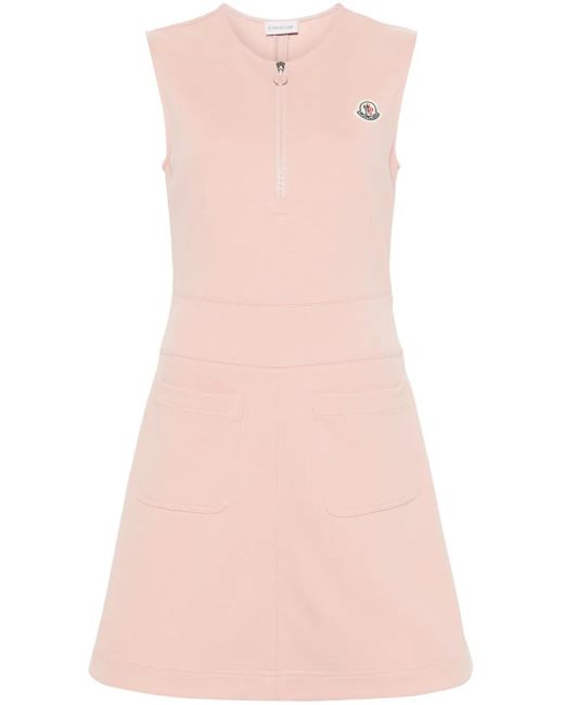 Moncler Pink Logo-Appliqué Mini Dress