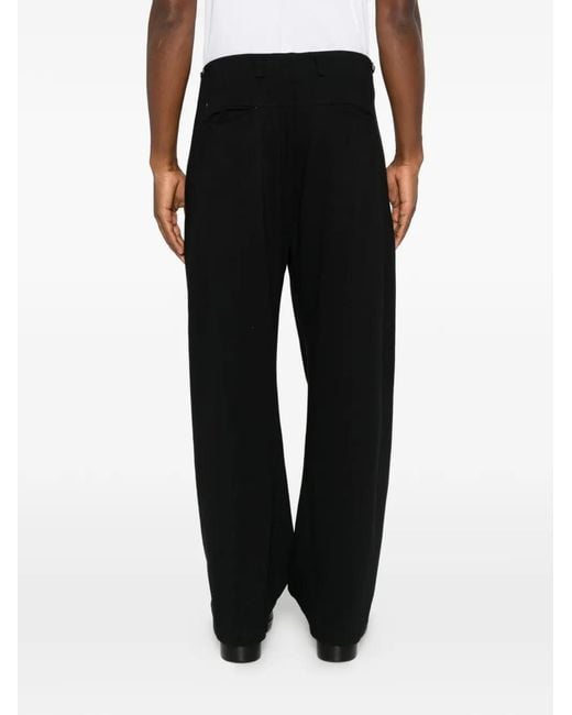 Ma+ Black Wrap-Front Wide-Leg Trousers for men