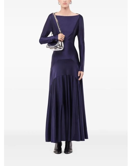 Rabanne Blue Boat-Neck Midi Dress