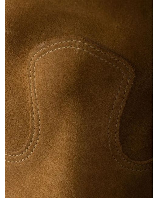 Prada Brown Suede Western Ankle Boots
