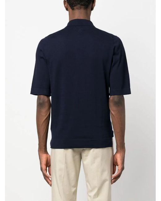 Ballantyne Blue Short-Sleeve Knit Shirt for men